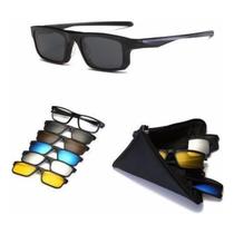 Armação Com Lente Transparente + 5 Lentes Clip On