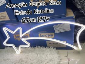 Armação Cometa Neon Luminosa Estrela Natalina 8funções 67cm 127v(15048)