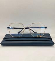 Armação de grau HT modelo R0709 Dourado e azul Armação de grau HT modelo R0709 Dourado e azul