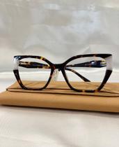 Armação de grau HT modelo R44119 cor animal print e branco Armação de grau HT modelo R44119 cor animal print e branco