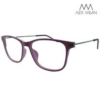 Armação De Grau Oculos Feminino Leve Flexível AM 165 Roxo Armação De Grau Oculos Feminino Leve Flexível AM 165 Roxo