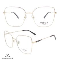 Armação de Grau YOUY Y6005 Dourado com Preto Tam 55 Armação de Grau YOUY Y6005 Dourado com Preto Tam 55