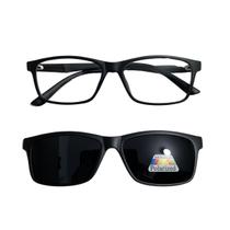 Armação De Óculos 2215 + 1 Lente Clip On Preta Polarizada - Vinkin