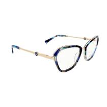 Armação De Óculos Ana Hickmann Ah60068 D21 Azul Brilho Demi