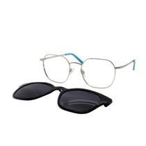 Armação De Óculos Atitude Attach Aurora 03a Prata Brilho Armação De Óculos Atitude Attach Aurora 03a Prata Brilho