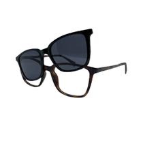 Armação De Óculos Atitude Attach Eternal G21 Marrom Brilho Demi Armação De Óculos Atitude Attach Eternal G21 Marrom Brilho Demi