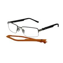 Armação De Óculos Atitude Troca Hastes At1368 02a Grafite Brilho