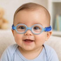 Armação de Óculos Bebe Nano Vista Bunny Nv230136 Azul Brilho - Armação de Óculos Bebe Nano Vista Bunny Nv230136 Azul Brilho -