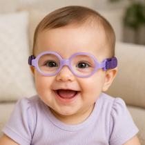 Armação de Óculos Bebe Nano Vista Bunny Nv230338 Lilás Brilho - Armação de Óculos Bebe Nano Vista Bunny Nv230338 Lilás Brilho -
