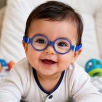 Armação de Óculos Bebe Nano Vista Bunny Nv230436 Azul Brilho - Armação de Óculos Bebe Nano Vista Bunny Nv230436 Azul Brilho -