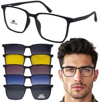 Armação De Óculos Clip On 5 Lentes Clip On Multicolors Unissex Armação De Óculos Clip On 5 Lentes Clip On Multicolors Unissex