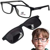 Armação de Óculos Criança Menino Grau Clip on 2x1 Polarizado - Multiclips
