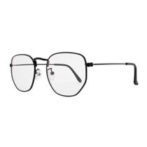 Armação De Oculos De Grau Hexagonal Feminino Masculino Preto