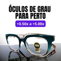Armação de Óculos de Grau para Leitura +0,50 até +5,00 Modelo Quadrado Azul Leopardo Óculos de Perto