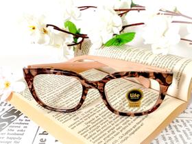 Armação de Óculos de Grau para Leitura +0,50 até +5,00 Modelo Quadrado Rosa Leopardo Óculos de Perto