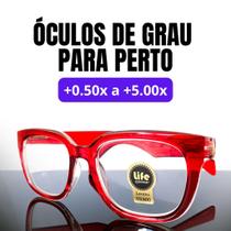 Armação de Óculos de Grau para Leitura +0,50 até +5,00 Modelo Quadrado Vermelho Transparente Armação de Óculos de Grau para Leitura +0,50 até +5,00 Modelo Quadrado Vermelho Transparente
