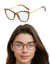Armação De Oculos Feminino Proteção De Luz Azul Estiloso Lente Sem Grau Confortavel Ajustavel Armação De Oculos Feminino Proteção De Luz Azul Estiloso Lente Sem Grau Confortavel Ajustavel