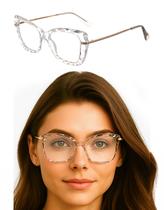 Armação De Óculos feminino transparente Grande Encaixe Perfeito Nf A15 Armação De Óculos feminino transparente Grande Encaixe Perfeito Nf A15
