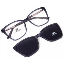Armação De Óculos Grau Clip On Polarizado Magnético feminino Multiclips
