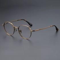 Armação de Óculos Luxo Puro Titânio Unissex Retrô Redonda Grande Estilo e Conforto Premium