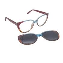 Armação De Óculos Mey Eyewear Clip On Pz10092 C8 54 Vermelho Translúcido