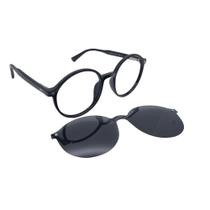 Armação De Óculos Mey Eyewear Clip On Yy6107 C4 51 Preto Brilho