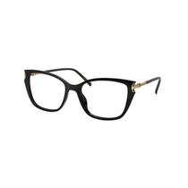 Armação De Óculos Milano Vizzano Ouro 162/rx Av123 Preto Brilho