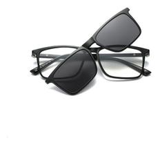 Armação de Óculos Modelo 2249 + 1 Lente Clip On Preta Polarizada e com Proteção UV400 - Vinkin