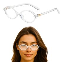 Armação De Oculos Oval Estilo Retro Feminina Moderno Moda Estetica