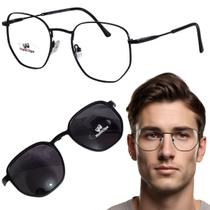 Armação De Óculos para Grau Lentes Clip On Sextavado Polarizado Armação De Óculos para Grau Lentes Clip On Sextavado Polarizado