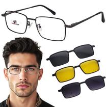 Armação De Óculos Para Grau Masculino Metal Pequeno Clip On