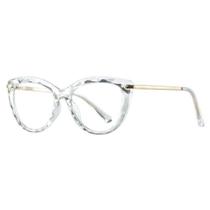 Armação De Óculos Para Grau Transparente Cristal Com Formato Gatinho Retro Vintage Lançamento - Tr90