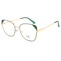 Armação de Óculos Quadrado LQ95805 Dourado e Verde