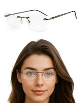 Armação De Oculos Sem Aro Feminina Flutuante Parafusado Armação De Oculos Sem Aro Feminina Flutuante Parafusado