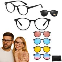 Armação De Óculos Sem Grau Feminina Clip On 6 Em 1 Uv 400 Armação De Óculos Sem Grau Feminina Clip On 6 Em 1 Uv 400