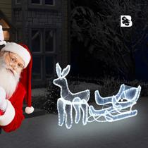 Armação de Rena com Trenó Natalina Com Luzes de Led 127 ou 220v Resistente à Água Com Iluminação - Wincy Natal