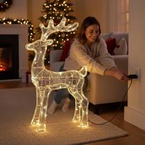 Armação de Rena com Trenó Natalina LED 220V Decoração Natal Luzes Pisca Pisca