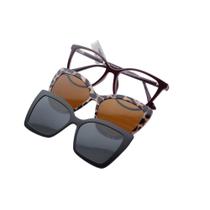 Armação Elegatto Clip On Retangular 3 em 1