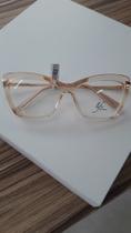 Armação Feminina Acetato com Haste Metal Dourada