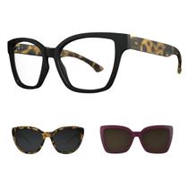 Armação Feminina Clip On Hb 0403 Black Shine Havana Matte Armação Feminina Clip On Hb 0403 Black Shine Havana Matte