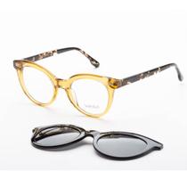 Armação Feminina Safira Redonda com Clip on Armação Feminina Safira Redonda com Clip on