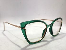 Armação feminina verde de grau
