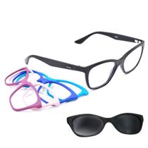 Armação Gatinha Troca Frentes Oculos Smart Clip On 936 Kit3 Armação Gatinha Troca Frentes Oculos Smart Clip On 936 Kit3