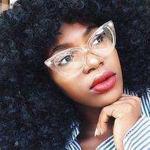 Armação Gatinho Para Óculos De Grau - Transparente Ou Preto Armação Gatinho Para Óculos De Grau - Transparente Ou Preto