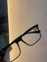 Armação masculina em acetato com haste azul quadrada
