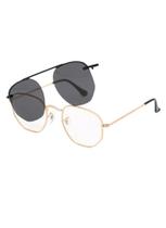 Armação metal hexagonal unissex