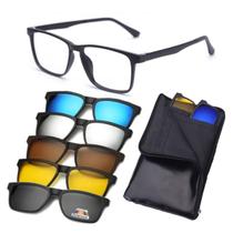 Armação Óculos 6 Em 1 Grau Sol Clip on Masculino Magnético Armação Óculos 6 Em 1 Grau Sol Clip on Masculino Magnético