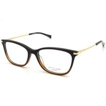 Armação Óculos Atitude At6175 C02 Marrom Dourado Brilho