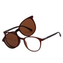 Armação Óculos Clipon 2 1 Grau Feminino Redondo Amsterdã Mar Armação Óculos Clipon 2 1 Grau Feminino Redondo Amsterdã Mar