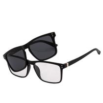 Armação Óculos Clipon 2 Em 1 Grau Retangular E.U.A Preto